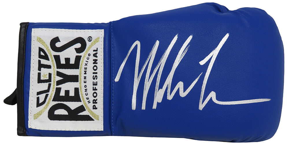 Mike Tyson Signed Cleto Reyes Blue Boxing Glove - TYSGLV513 - Mike Tyson Signed Cleto Reyes Blue Boxing Glove product image