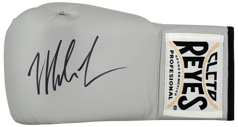 Mike Tyson Signed Cleto Reyes Silver Boxing Glove - TYSGLV515 - Mike Tyson Signed Cleto Reyes Silver Boxing Glove product image