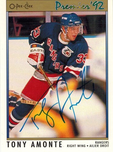 Tony Amonte Signed Autographed Rangers 1991 O-Pee-Chee Premier Rookie Card #11 - AMOCAR401 - Tony Amonte Signed Autographed Rangers 1991 O-Pee-Chee Premier Rookie Card #11 product image