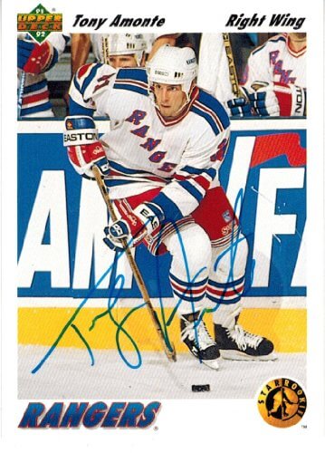 Tony Amonte Signed Autographed Rangers 1991 Upper Deck Rookie Card #450 - AMOCAR403 - Tony Amonte Signed Autographed Rangers 1991 Upper Deck Rookie Card #450 product image