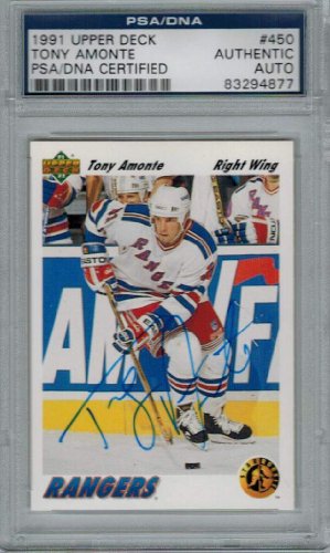Tony Amonte Signed Autographed Rangers 1991 Upper Deck Rookie Card #450 PSA/DNA - AMOCAR402 - Tony Amonte Signed Autographed Rangers 1991 Upper Deck Rookie Card #450 PSA/DNA product image