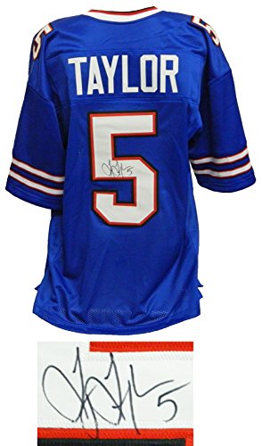 Tyrod Taylor Signed Blue Custom Football Jersey - TAYJRY310 - Tyrod Taylor Signed Blue Custom Football Jersey product image