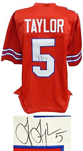 Tyrod Taylor Signed Red Custom Football Jersey - TAYJRY311 - Tyrod Taylor Signed Red Custom Football Jersey product image