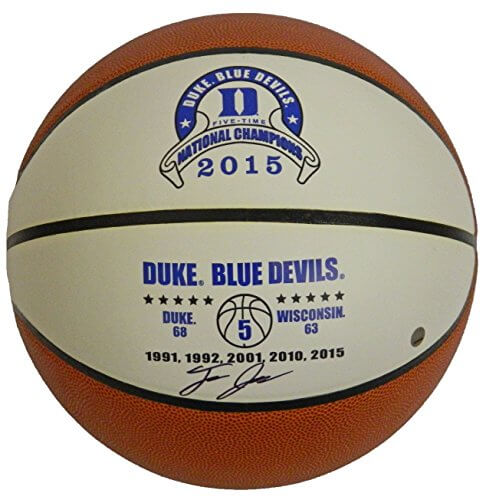 Tyus Jones Signed Duke Blue Devils 2015 NCAA Champs Commemorative White Logo Basketball - JONBSK200 - Tyus Jones Signed Duke Blue Devils 2015 NCAA Champs Commemorative White Logo Basketball product image