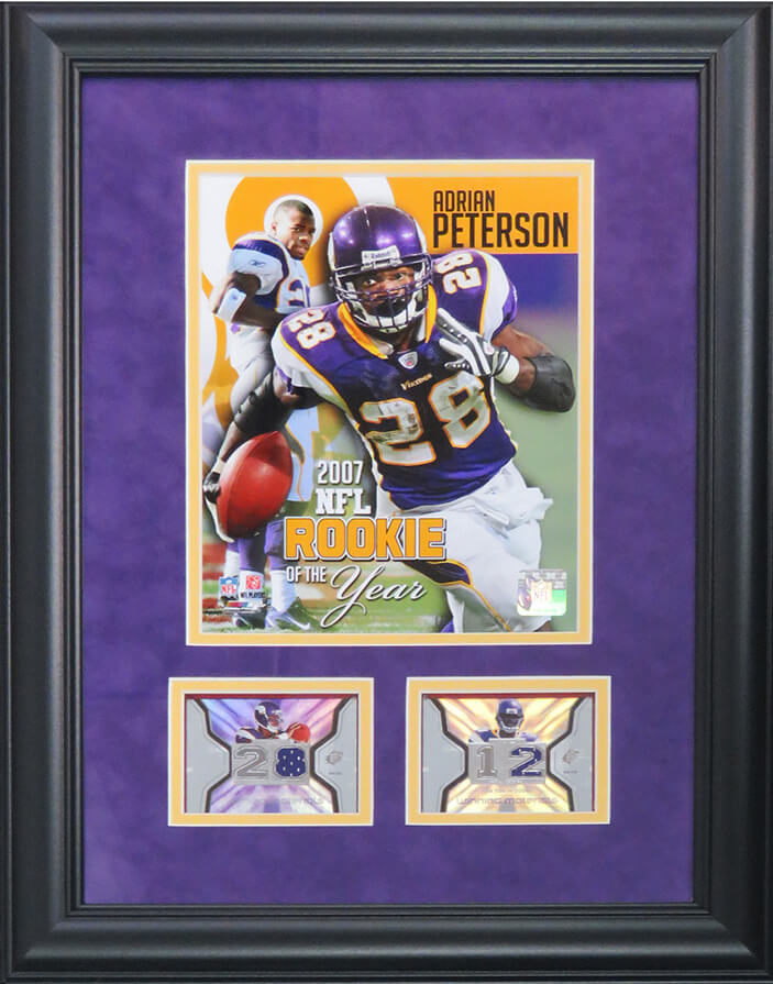 Adrian Peterson Framed Vikings 8x10 Photo w/Trading Card - UFRPET08P300 - Adrian Peterson Framed Vikings 8x10 Photo w/Trading Card product image