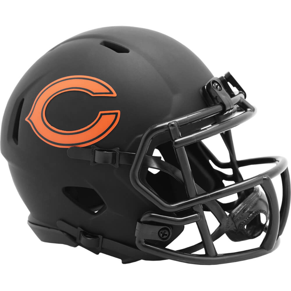 Chicago Bears Eclipse Black Matte Riddell Speed Mini Football Helmet - UHMBEA613 - Chicago Bears Eclipse Black Matte Riddell Speed Mini Football Helmet product image