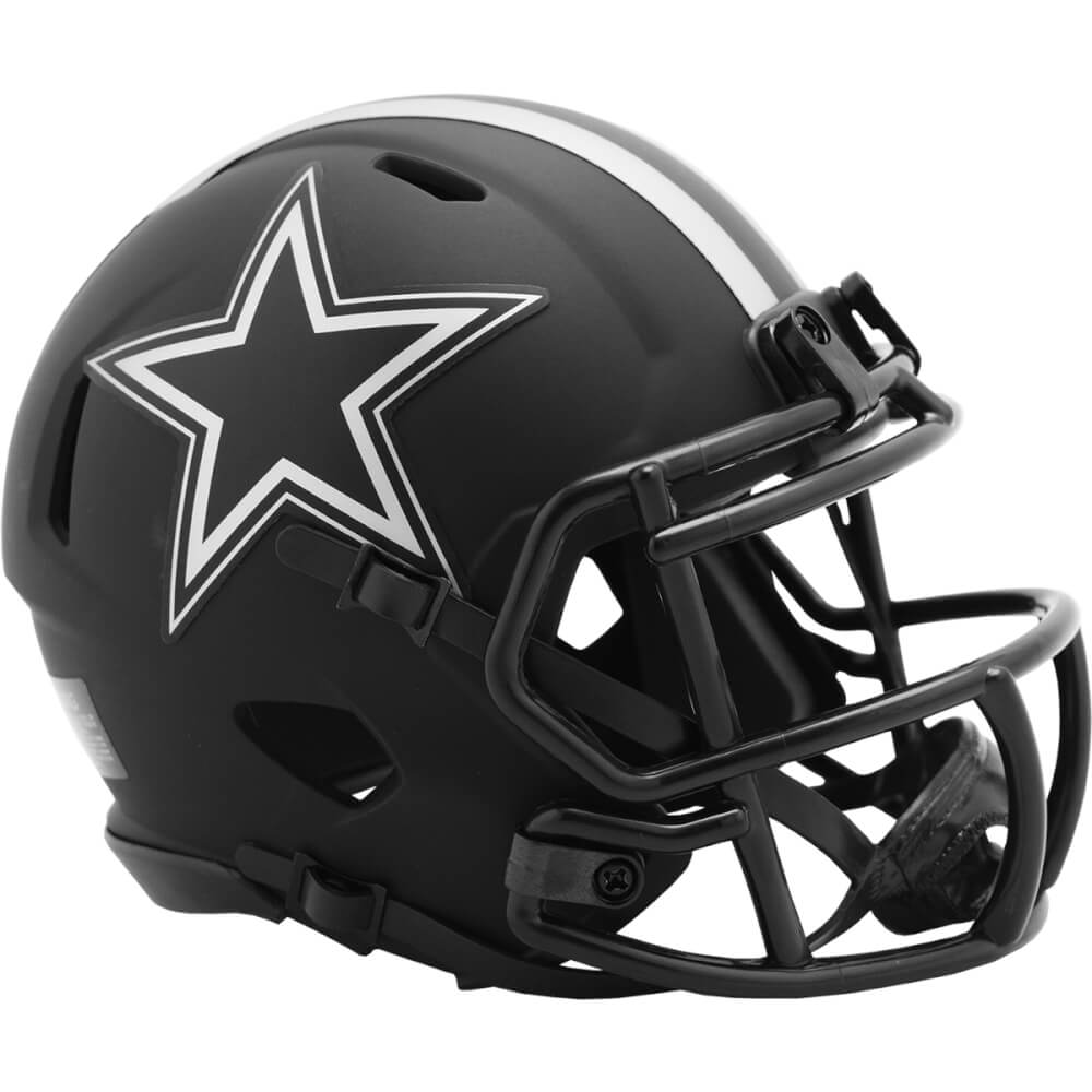 Dallas Cowboys Eclipse Black Matte Riddell Speed Mini Football Helmet - UHMCOW608 - Dallas Cowboys Eclipse Black Matte Riddell Speed Mini Football Helmet product image