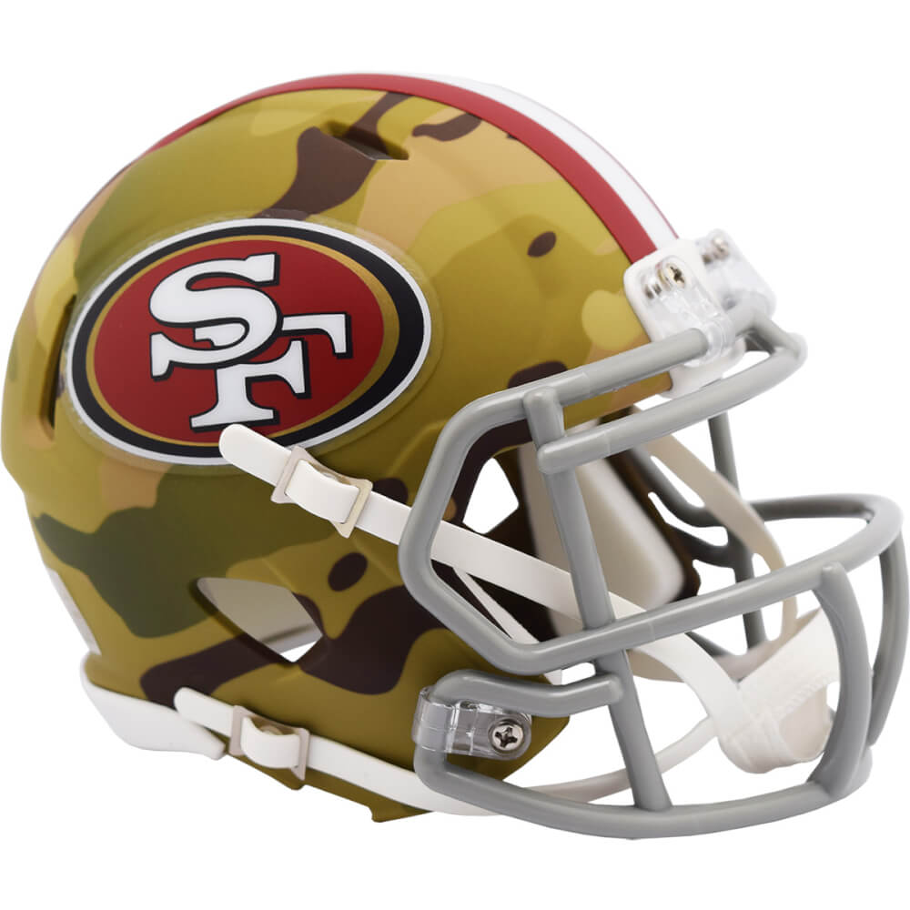 San Francisco 49ers Camo Riddell Speed Mini Football Helmet - UHMFOR605 - San Francisco 49ers Camo Riddell Speed Mini Football Helmet product image