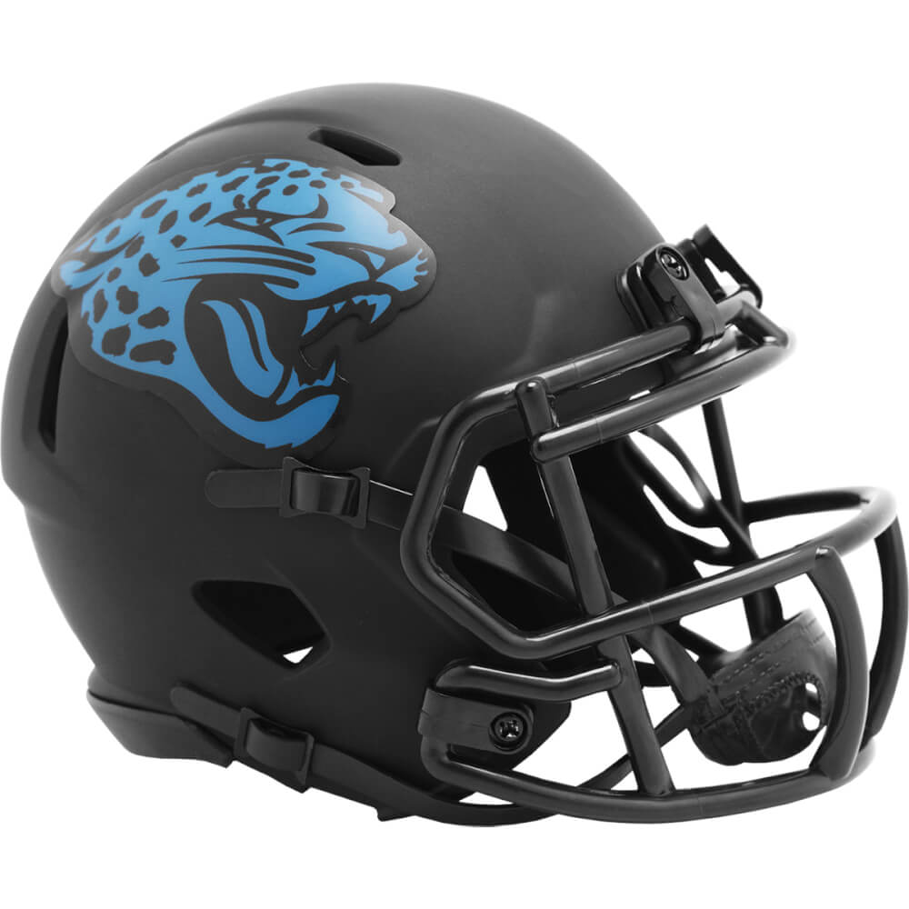 Jacksonville Jaguars Eclipse Black Matte Riddell Speed Mini Football Helmet - UHMJAG601 - Jacksonville Jaguars Eclipse Black Matte Riddell Speed Mini Football Helmet product image