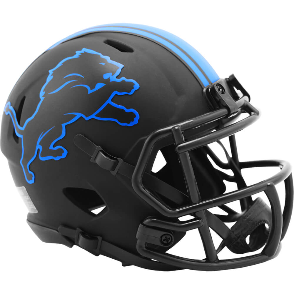 Detroit Lions Eclipse Black Matte Riddell Speed Mini Football Helmet - UHMLIO608 - Detroit Lions Eclipse Black Matte Riddell Speed Mini Football Helmet product image