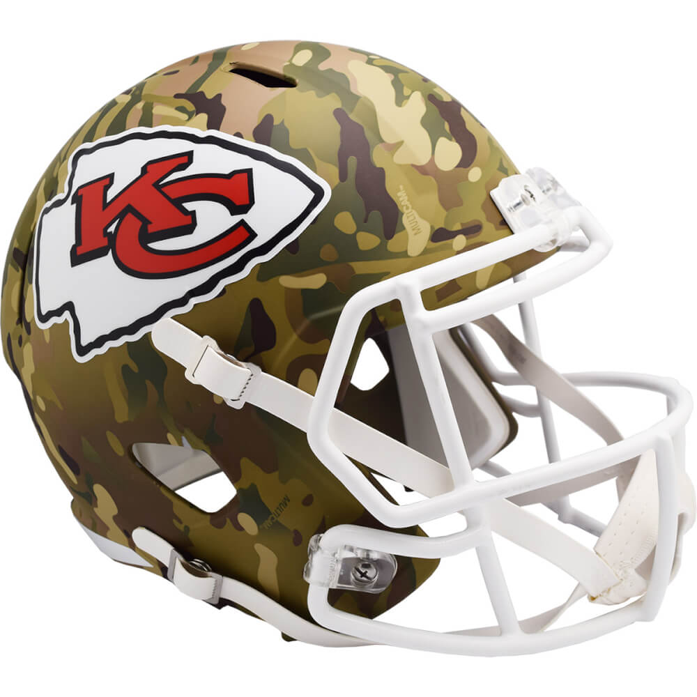Kansas City Chiefs Camo Riddell Full Size Speed Replica Football Helmet - UHRCHI607 - Kansas City Chiefs Camo Riddell Full Size Speed Replica Football Helmet product image