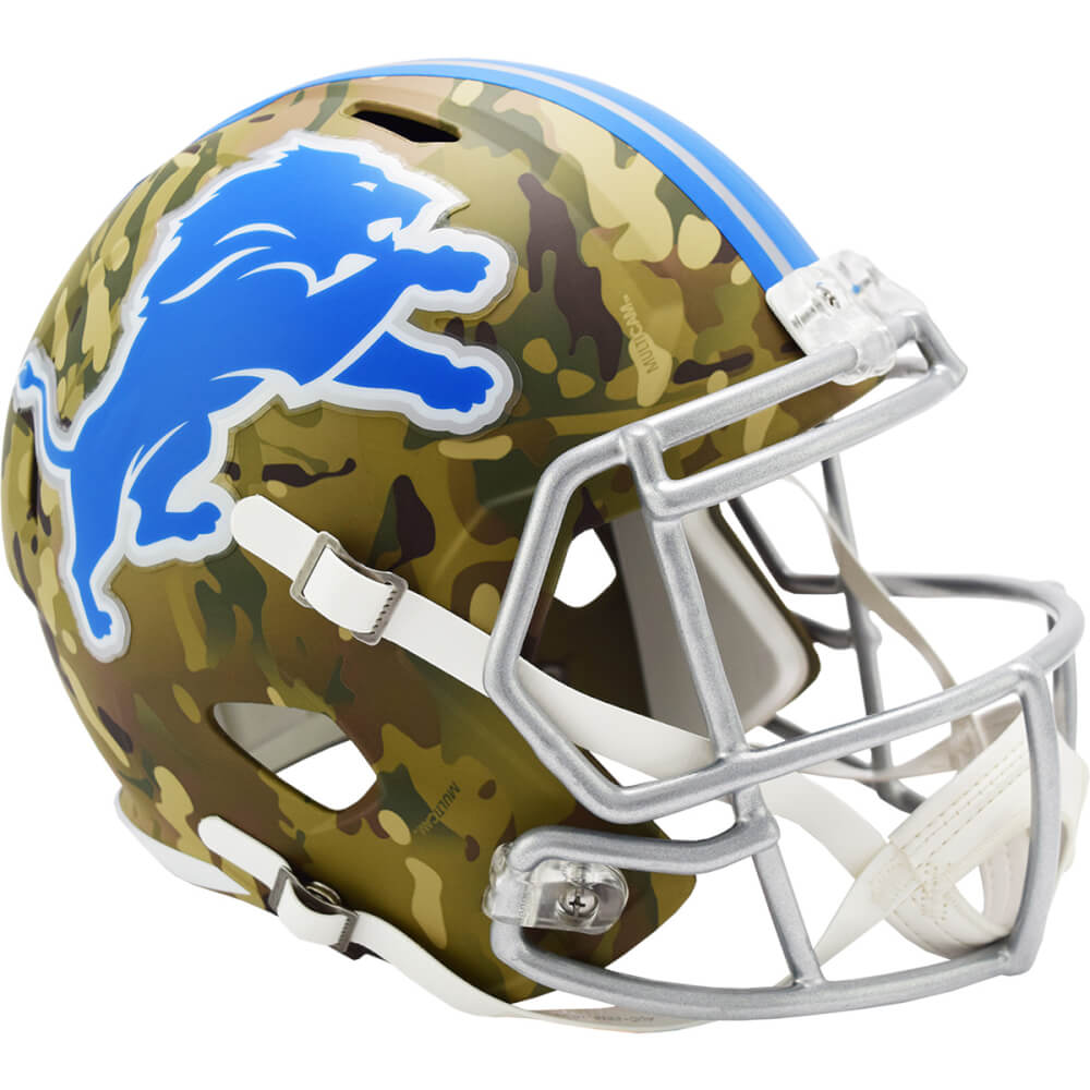 Detroit Lions Camo Riddell Full Size Speed Replica Football Helmet - UHRLIO609 - Detroit Lions Camo Riddell Full Size Speed Replica Football Helmet product image