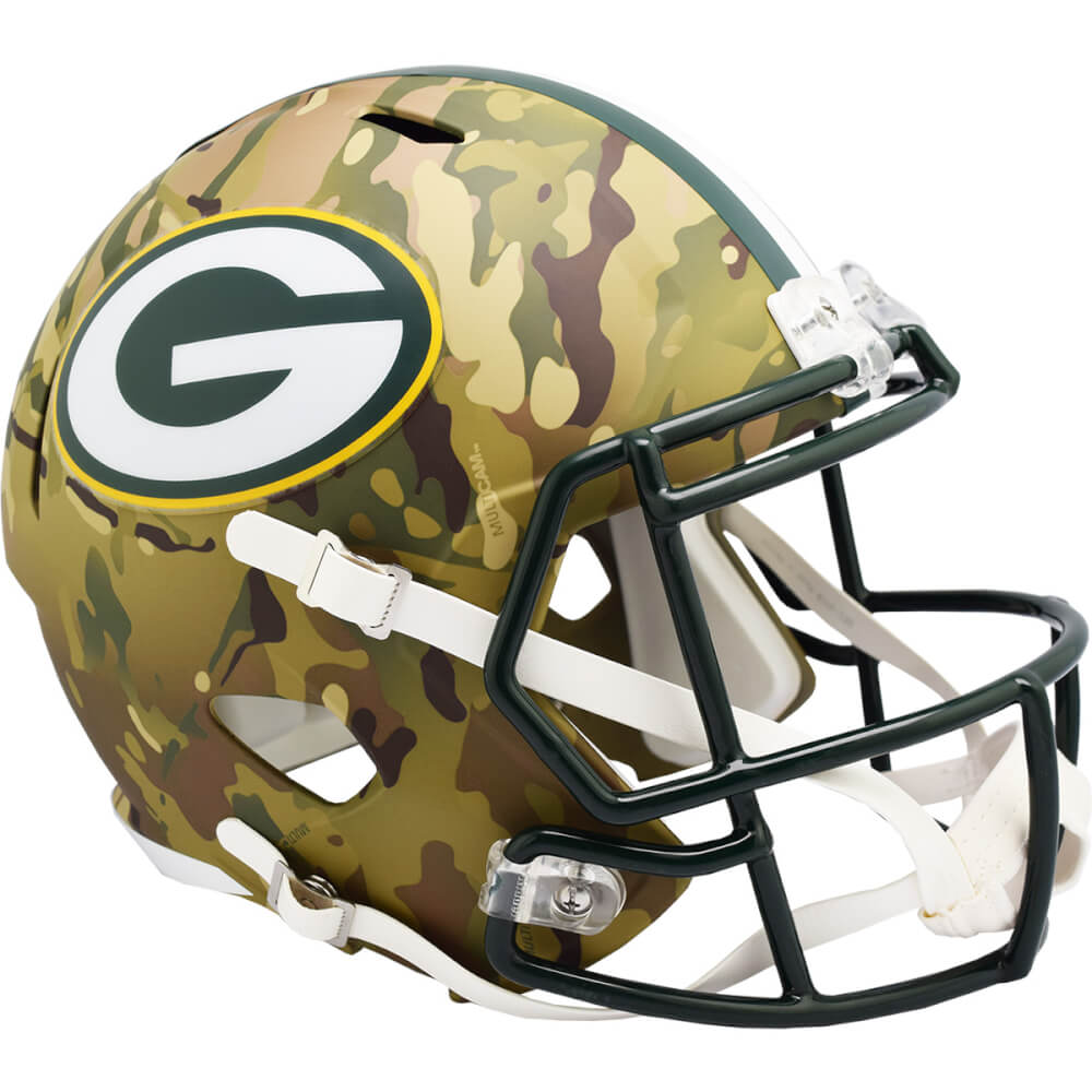 Green Bay Packers Camo Riddell Full Size Speed Replica Football Helmet - UHRPAC609 - Green Bay Packers Camo Riddell Full Size Speed Replica Football Helmet product image