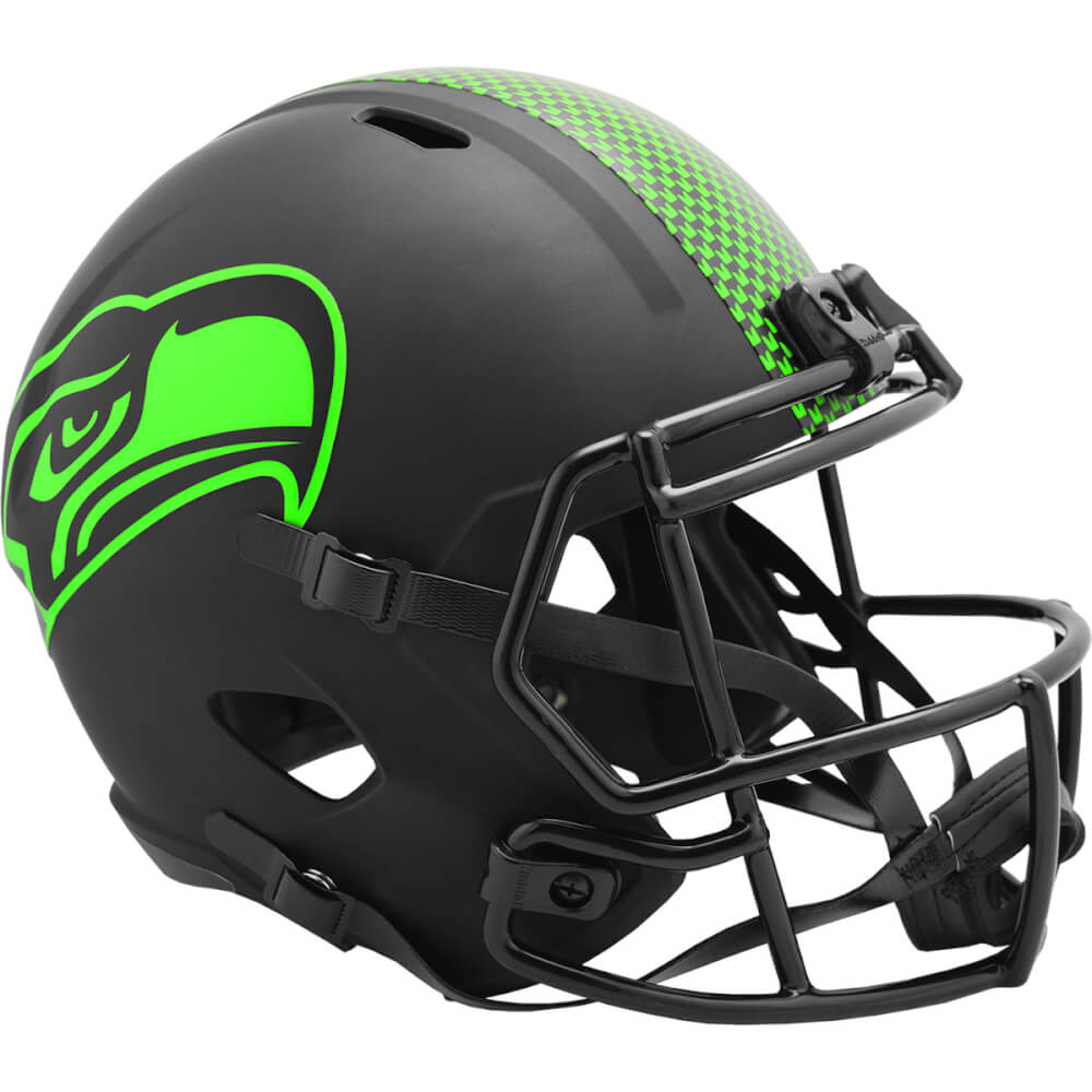 Seattle Seahawks Eclipse Black Matte Riddell Speed Full Size Replica Football Helmet - UHRSEA605 - Seattle Seahawks Eclipse Black Matte Riddell Speed Full Size Replica Football Helmet product image