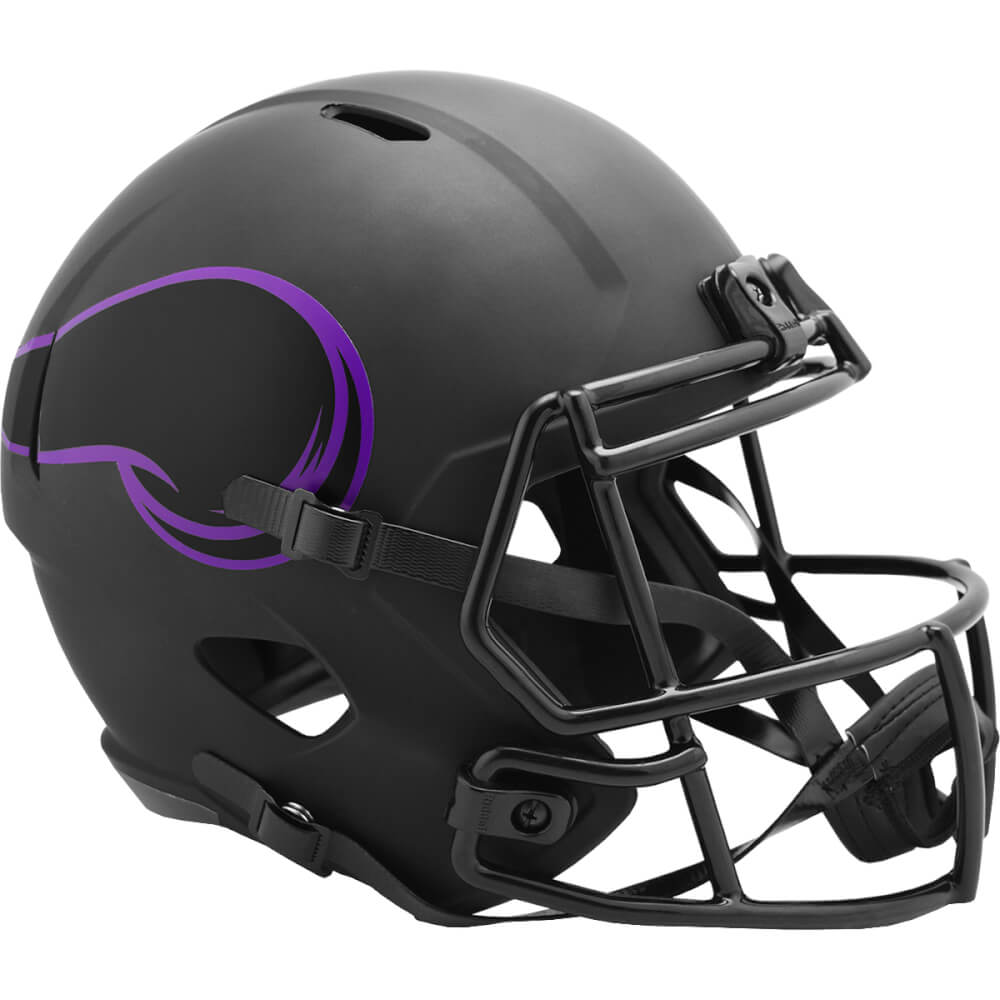 Minnesota Vikings Eclipse Black Matte Riddell Full Size Speed Replica Football Helmet - UHRVIK604 - Minnesota Vikings Eclipse Black Matte Riddell Full Size Speed Replica Football Helmet product image