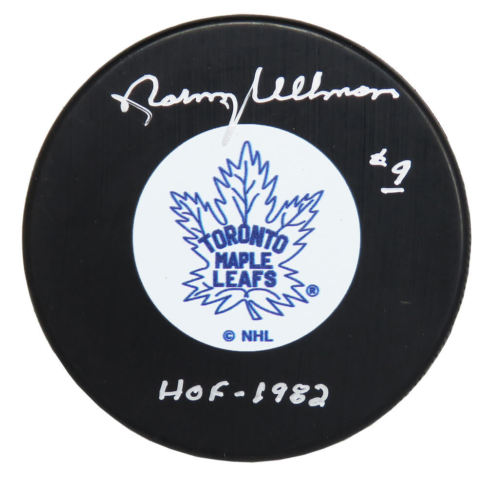 Norm Ullman Signed Toronto Maple Leafs Logo Hockey Puck w/HOF 1982 - ULLPUC401 - Norm Ullman Signed Toronto Maple Leafs Logo Hockey Puck w/HOF 1982 product image