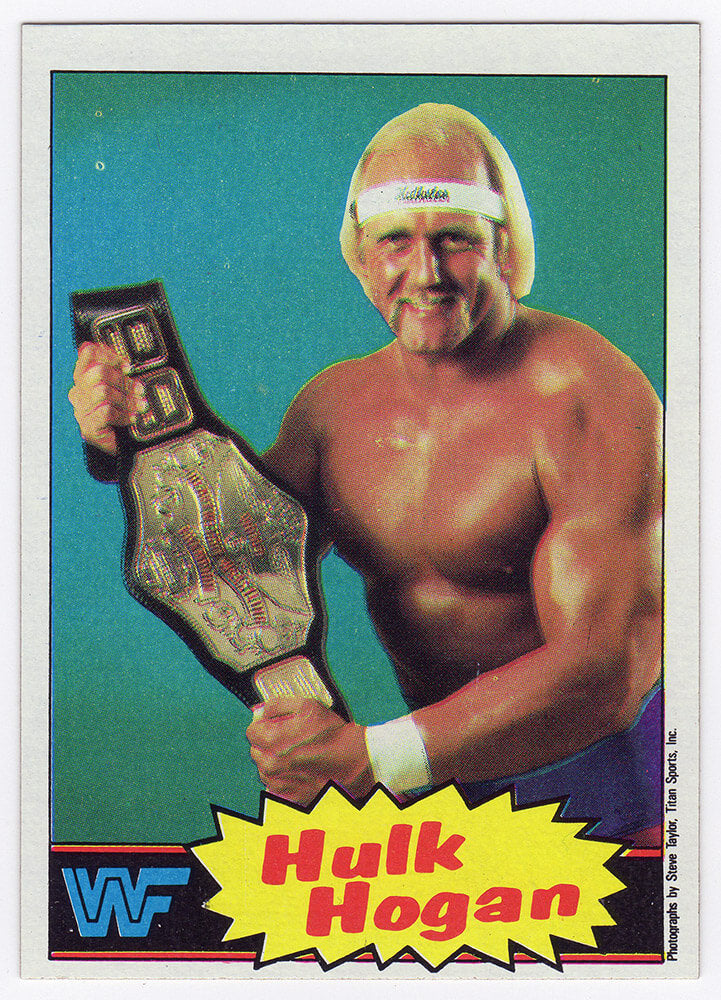 Hulk Hogan 1985 Topps WWF Rookie Wrestling Trading Card #16 - (Blue Background) - URCHOG601 - Hulk Hogan 1985 Topps WWF Rookie Wrestling Trading Card #16 - (Blue Background) product image