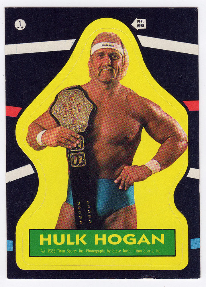 Hulk Hogan 1985 Topps WWF Rookie Wrestling Trading Card Sticker #1 - URCHOG602 - Hulk Hogan 1985 Topps WWF Rookie Wrestling Trading Card Sticker #1 product image