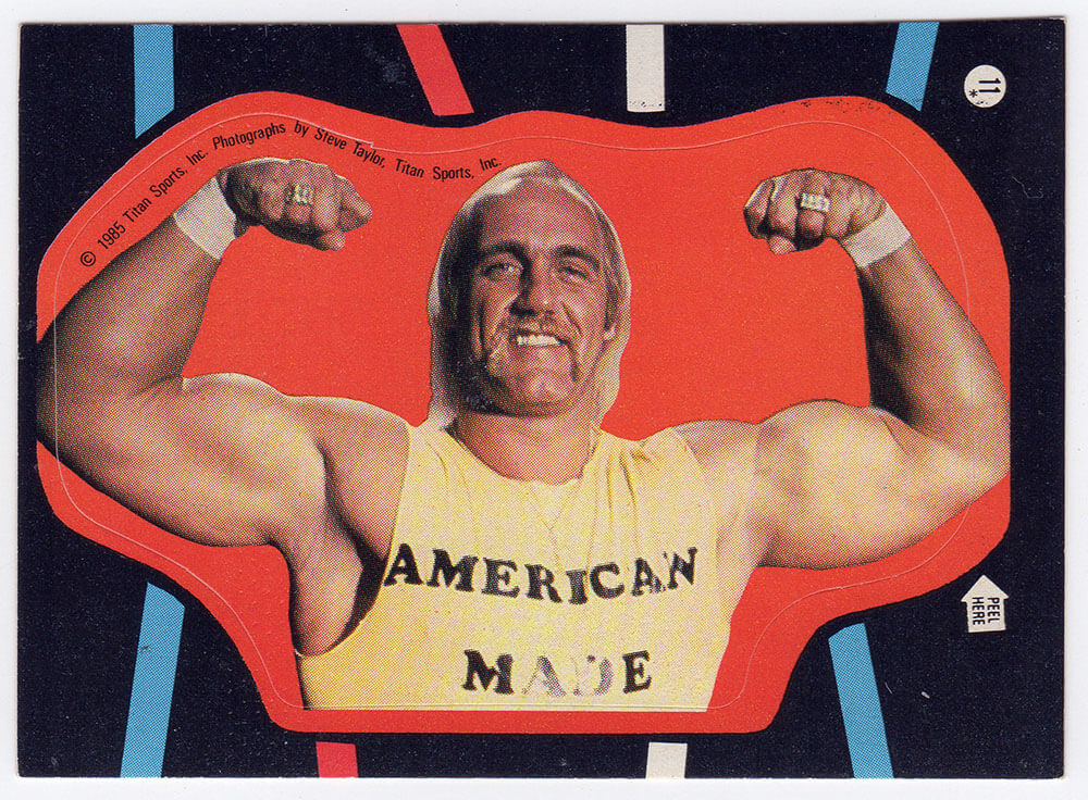 Hulk Hogan 1985 Topps WWF Rookie Wrestling Trading Card Sticker #11 - (Lot of 4) - URCHOG604 - Hulk Hogan 1985 Topps WWF Rookie Wrestling Trading Card Sticker #11 - (Lot of 4) product image