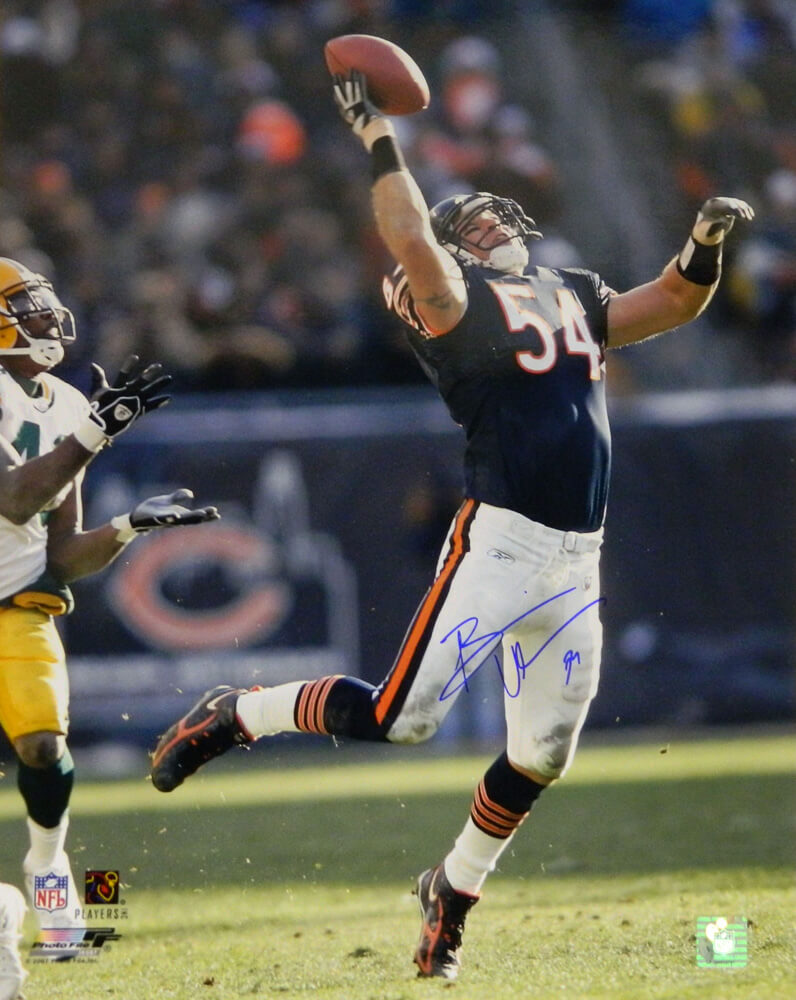 Brian Urlacher Signed Bears Interception 16x20 Photo vs Packers - URL16P300 - Brian Urlacher Signed Bears Interception 16x20 Photo vs Packers product image