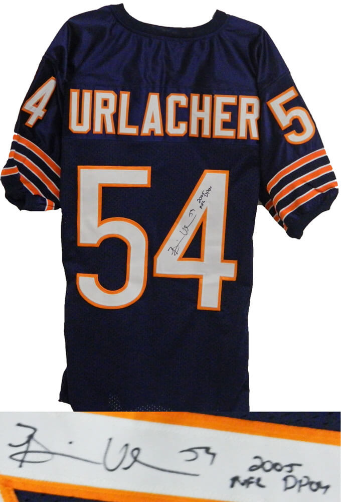 Brian Urlacher Signed Navy Custom Jersey w/2005 NFL DPOY - URLJRY301 - Brian Urlacher Signed Navy Custom Jersey w/2005 NFL DPOY product image