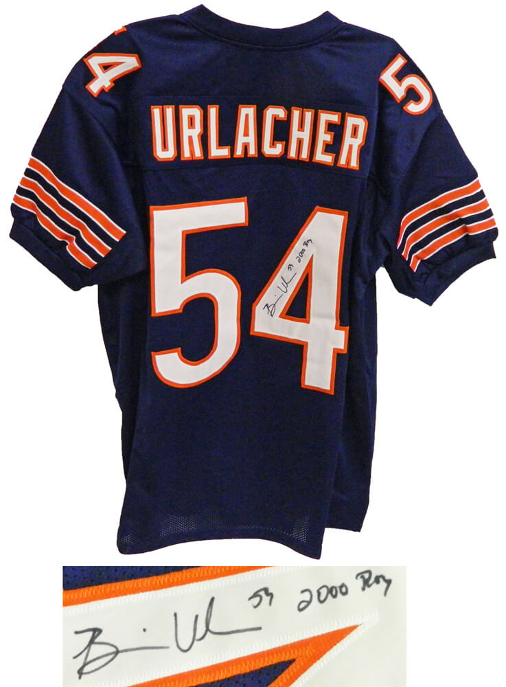 Brian Urlacher Signed Navy Custom Jersey w/2000 ROY - URLJRY302 - Brian Urlacher Signed Navy Custom Jersey w/2000 ROY product image