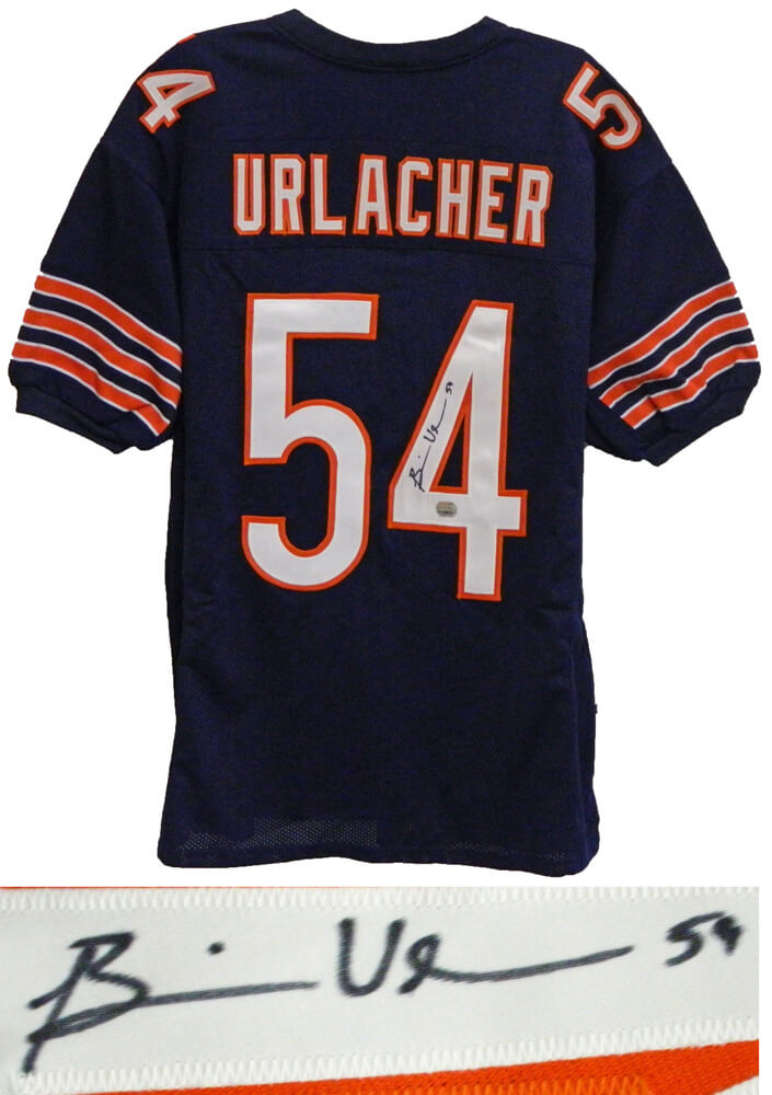Brian Urlacher Signed Navy Custom Football Jersey - URLJRY304 - Brian Urlacher Signed Navy Custom Football Jersey product image