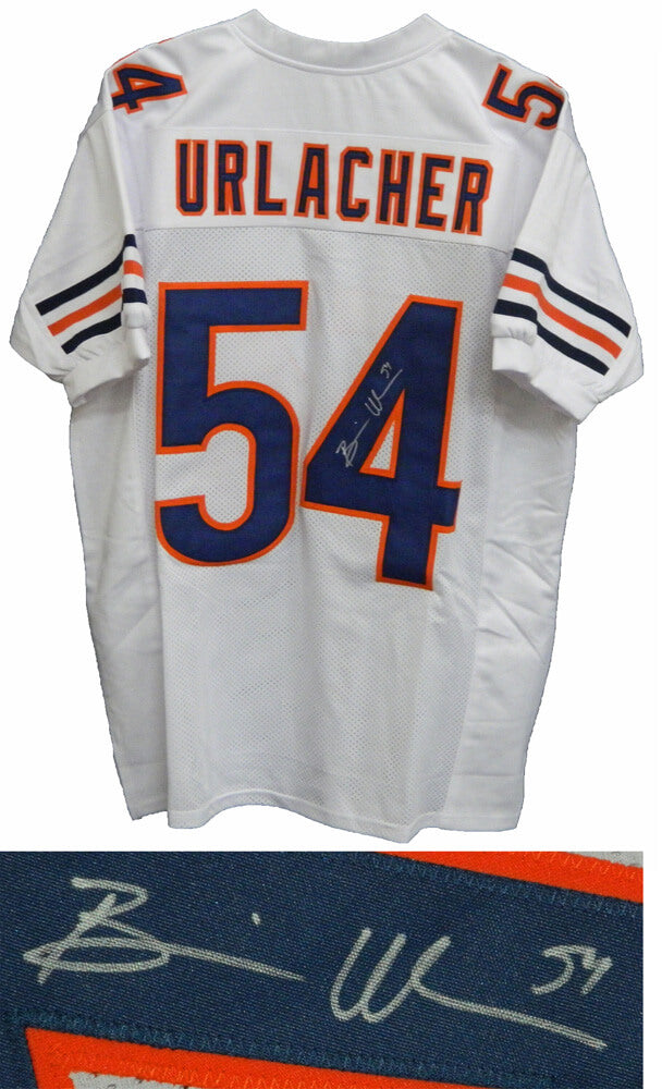 Brian Urlacher Signed White Custom Football Jersey - URLJRY305 - Brian Urlacher Signed White Custom Football Jersey product image