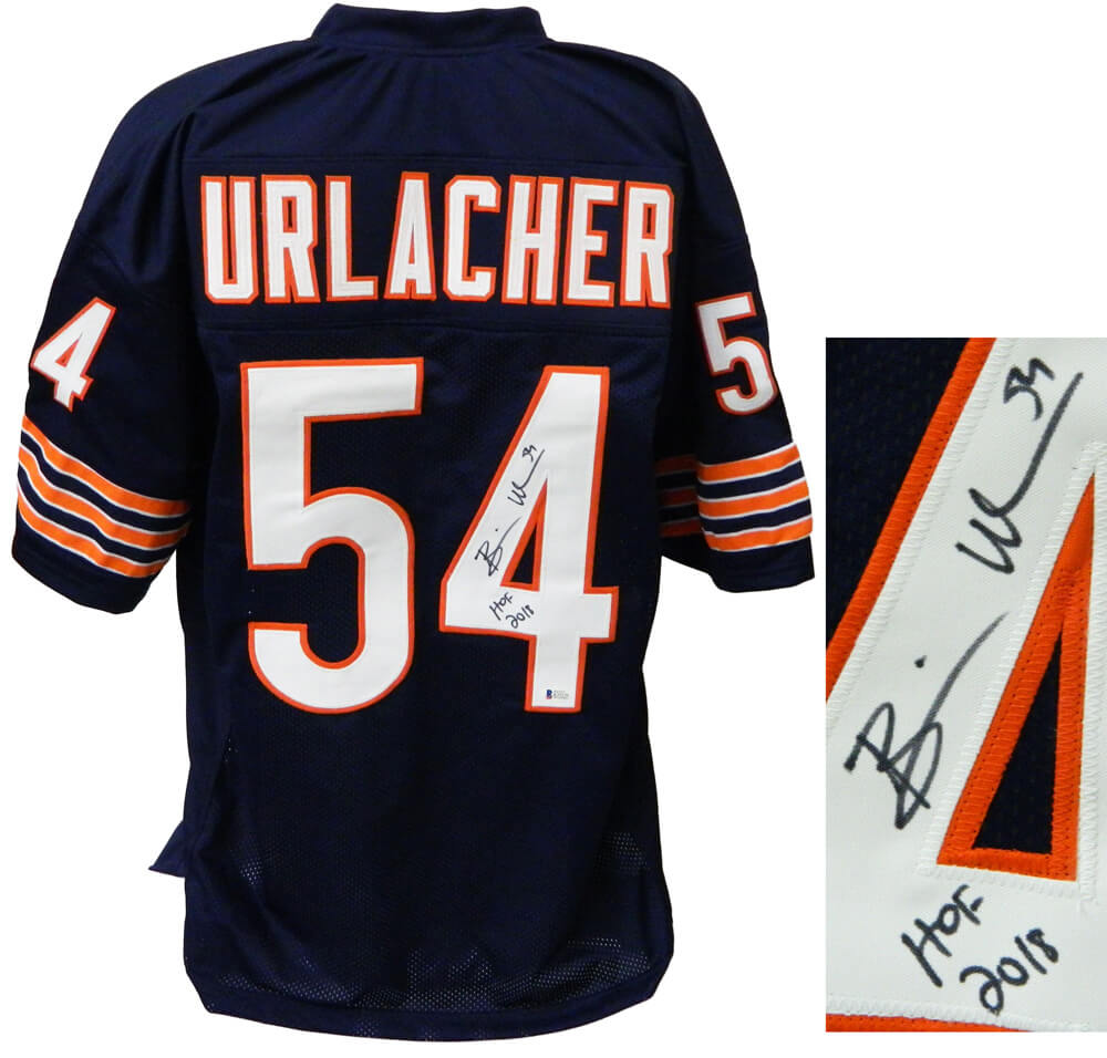 Brian Urlacher Signed Navy Custom Football Jersey w/HOF 2018 (Beckett) - URLJRY307 - Brian Urlacher Signed Navy Custom Football Jersey w/HOF 2018 (Beckett) product image
