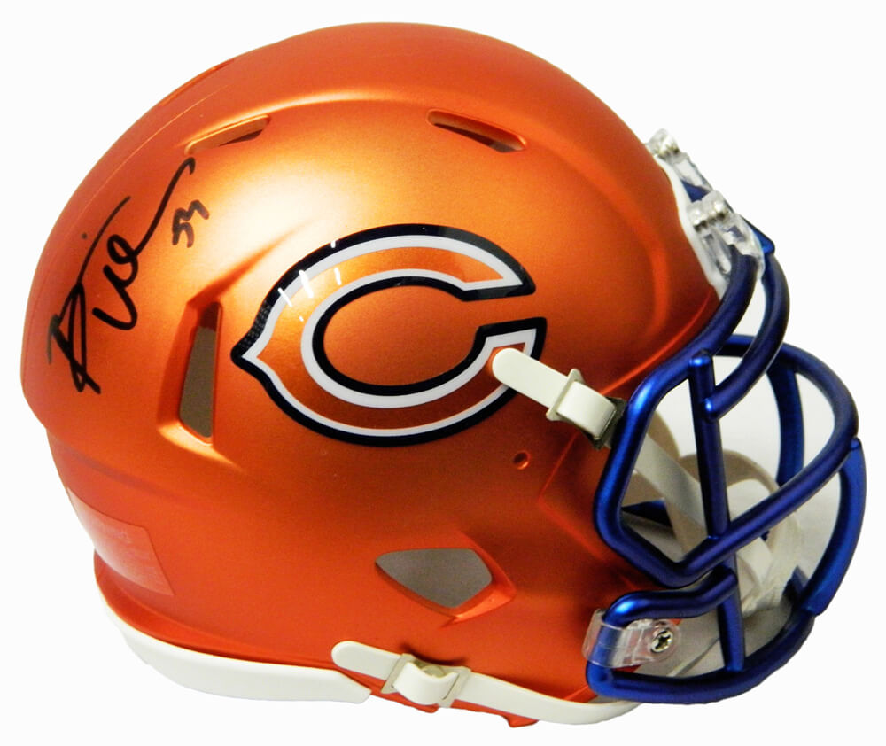 Brian Urlacher Signed Chicago Bears Blaze Riddell Speed Mini Helmet - URLMIN302 - Brian Urlacher Signed Chicago Bears Blaze Riddell Speed Mini Helmet product image