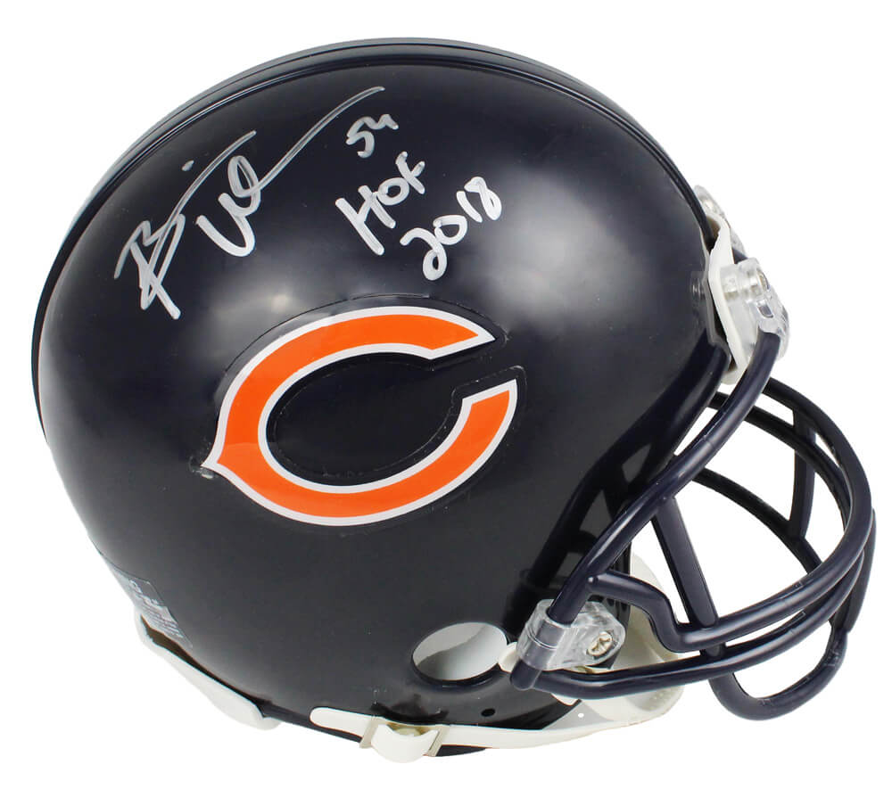 Brian Urlacher Signed Chicago Bears Riddell Mini Helmet w/HOF 2018 - URLMIN303 - Brian Urlacher Signed Chicago Bears Riddell Mini Helmet w/HOF 2018 product image