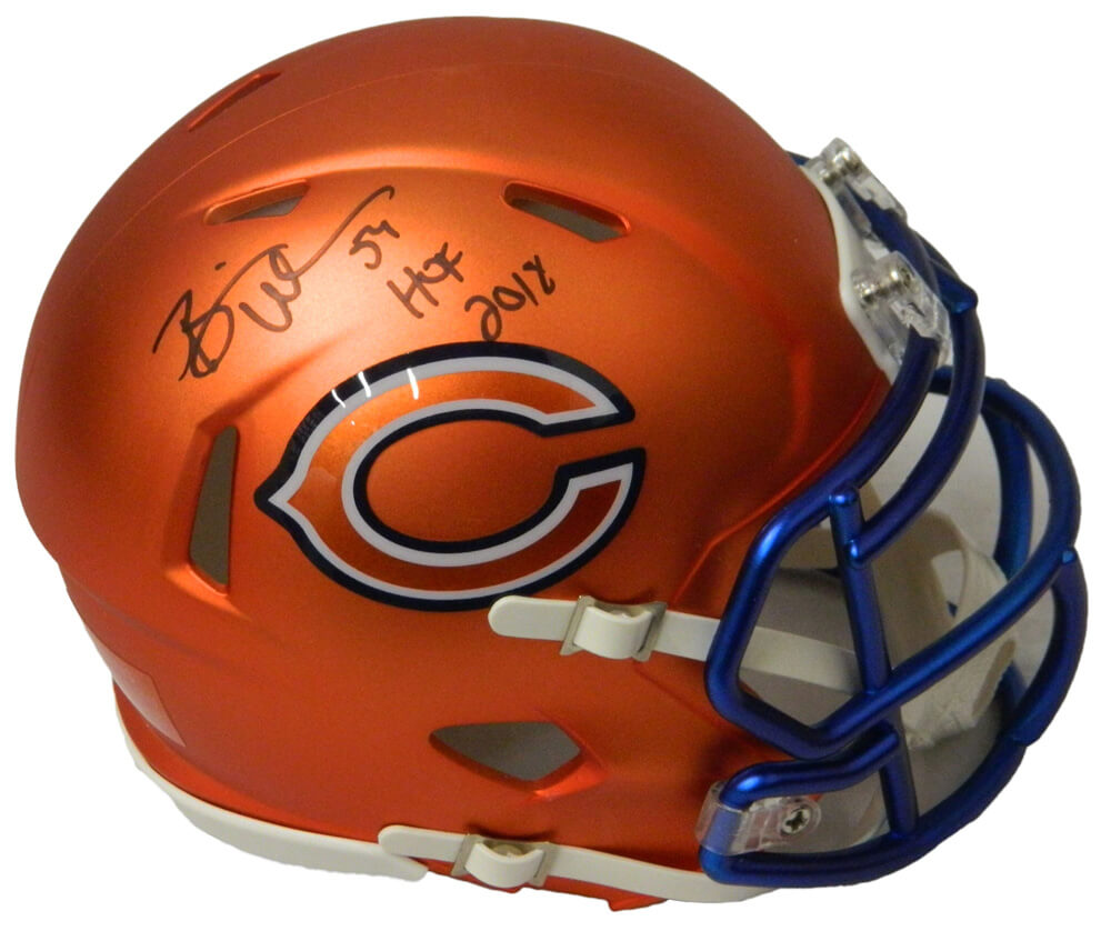 Brian Urlacher Signed Chicago Bears Blaze Riddell Speed Mini Helmet w/HOF 2018 - URLMIN304 - Brian Urlacher Signed Chicago Bears Blaze Riddell Speed Mini Helmet w/HOF 2018 product image