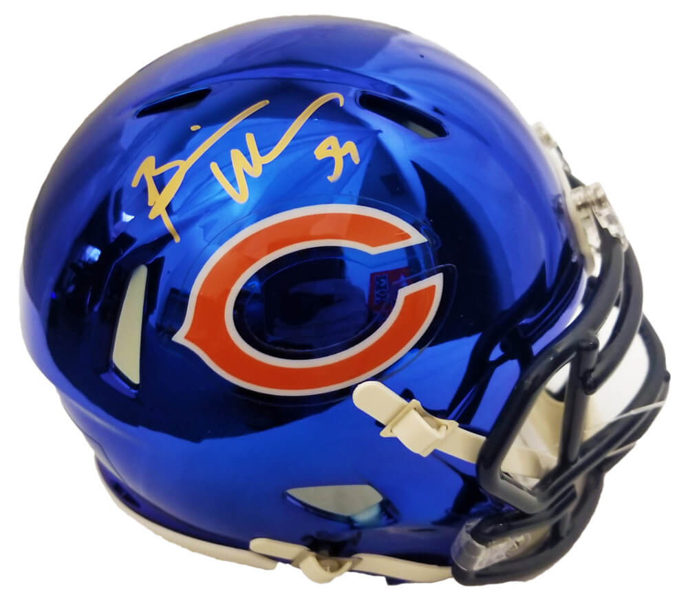 Brian Urlacher Signed Chicago Bears Chrome Riddell Speed Mini Helmet - URLMIN305 - Brian Urlacher Signed Chicago Bears Chrome Riddell Speed Mini Helmet product image