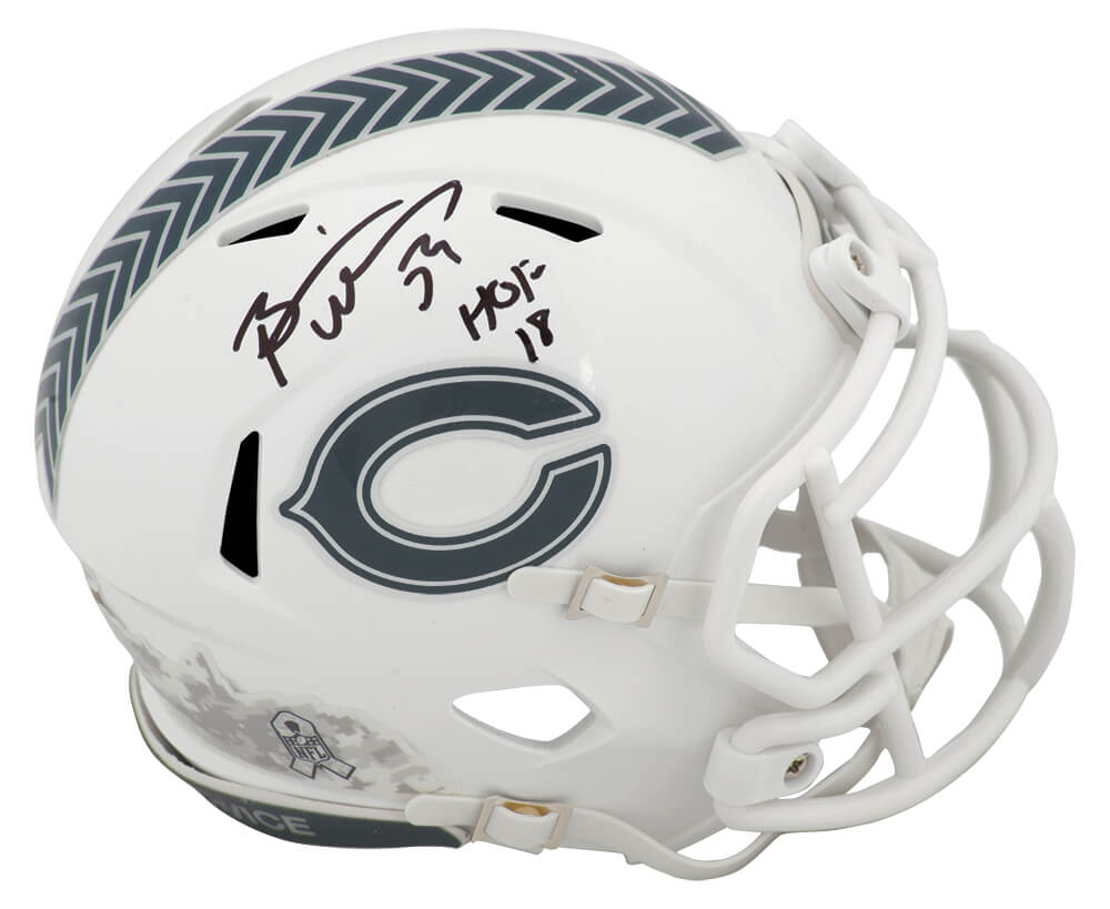 Brian Urlacher Signed Chicago Bears 2024 SALUTE White Riddell Speed Mini Helmet w/HOF'18 - URLMIN308 - Brian Urlacher Signed Chicago Bears 2024 SALUTE White Riddell Speed Mini Helmet w/HOF'18 product image
