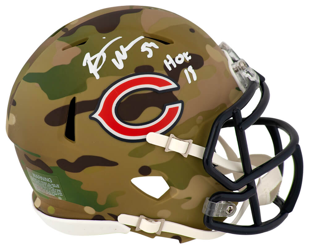 Brian Urlacher Signed Chicago Bears CAMO Riddell Speed Mini Helmet w/HOF'18 - URLMIN310 - Brian Urlacher Signed Chicago Bears CAMO Riddell Speed Mini Helmet w/HOF'18 product image