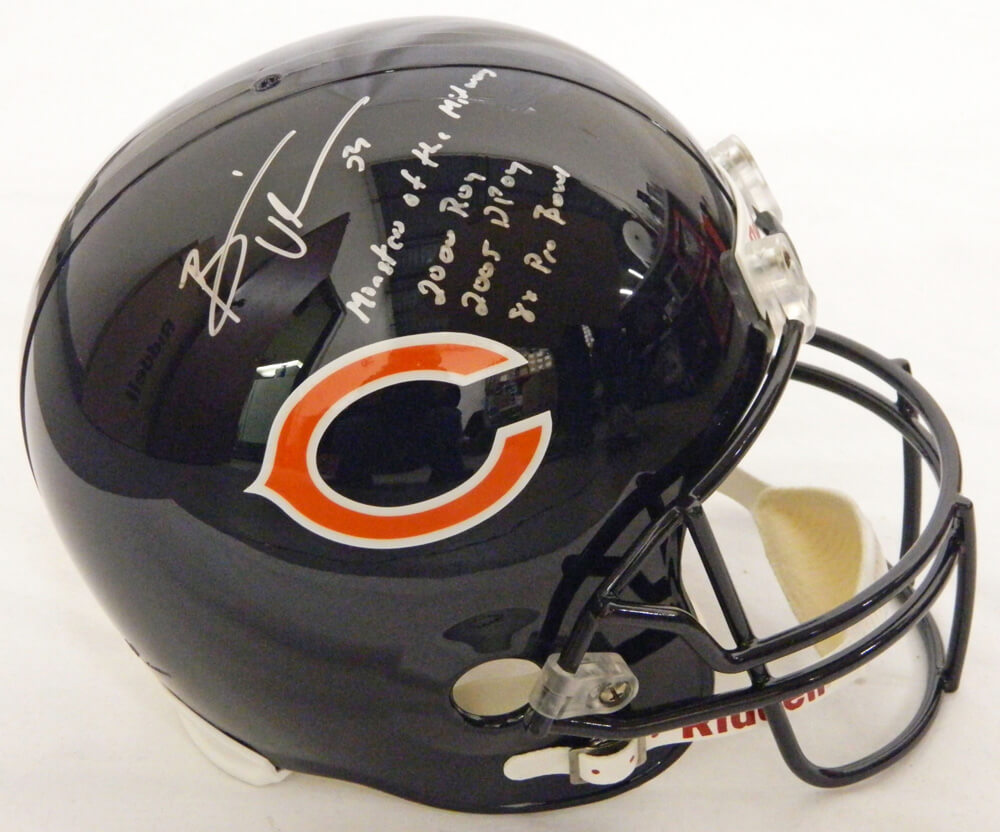 Brian Urlacher Signed Bears Riddell Full-Size Replica STAT Helmet w/4 Inscriptions - URLREP306 - Brian Urlacher Signed Bears Riddell Full-Size Replica STAT Helmet w/4 Inscriptions product image