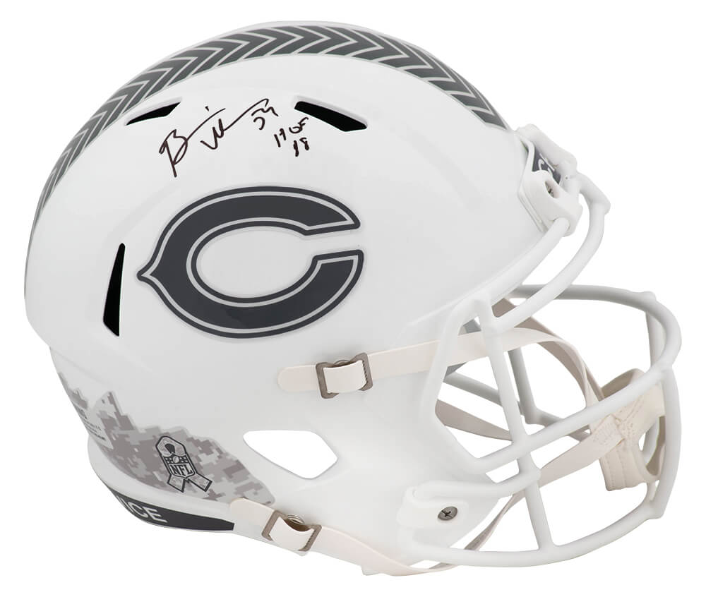 Brian Urlacher Signed Chicago Bears 2024 SALUTE White Riddell Full Size Speed Replica Helmet w/HOF'18 - URLREP312 - Brian Urlacher Signed Chicago Bears 2024 SALUTE White Riddell Full Size Speed Replica Helmet w/HOF'18 product image
