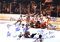1980 USA Olympic Hockey Team Signed Miracle On Ice Celebration 16x20 Photo - (18 - Signatures) - USA16P408 - 1980 USA Olympic Hockey Team Signed Miracle On Ice Celebration 16x20 Photo - (18 - Signatures) product image