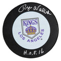 Rogie Vachon Signed Los Angeles Kings 1970's Style Throwback Logo Hockey Puck w/HOF'16 - VACPUC400 - Rogie Vachon Signed Los Angeles Kings 1970's Style Throwback Logo Hockey Puck w/HOF'16 product image
