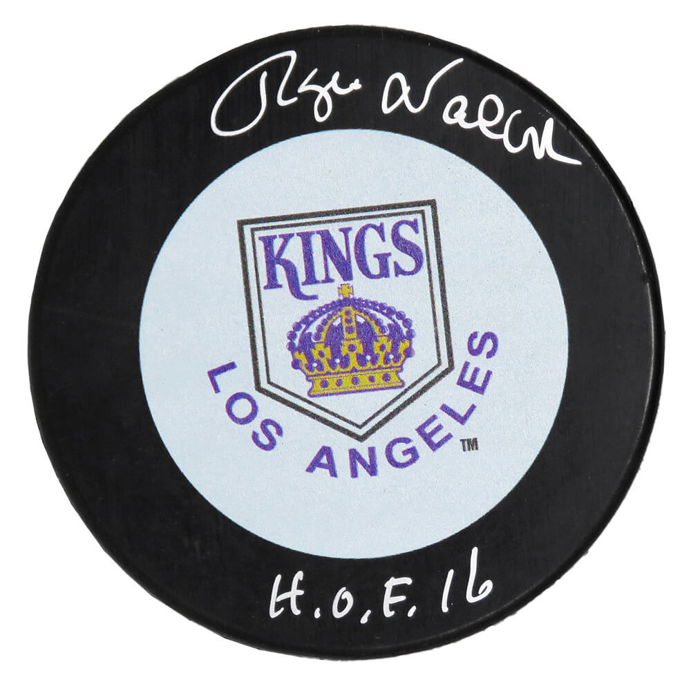 Rogie Vachon Signed Los Angeles Kings 1970's Style Throwback Logo Hockey Puck w/HOF'16 - VACPUC400 - Rogie Vachon Signed Los Angeles Kings 1970's Style Throwback Logo Hockey Puck w/HOF'16 product image