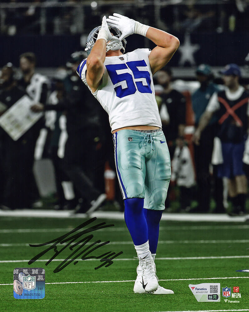 Leighton Vander Esch Signed Dallas Cowboys White Jersey Wolf Call 8x10 Photo - (Fanatics) - VAN08P312 - Leighton Vander Esch Signed Dallas Cowboys White Jersey Wolf Call 8x10 Photo - (Fanatics) product image