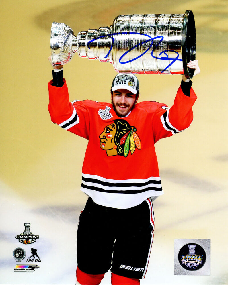 Trevor Van Riemsdyk Signed Chicago Blackhawks 2015 Stanley Cup Trophy 8x10 Photo - VAN08P400 - Trevor Van Riemsdyk Signed Chicago Blackhawks 2015 Stanley Cup Trophy 8x10 Photo product image