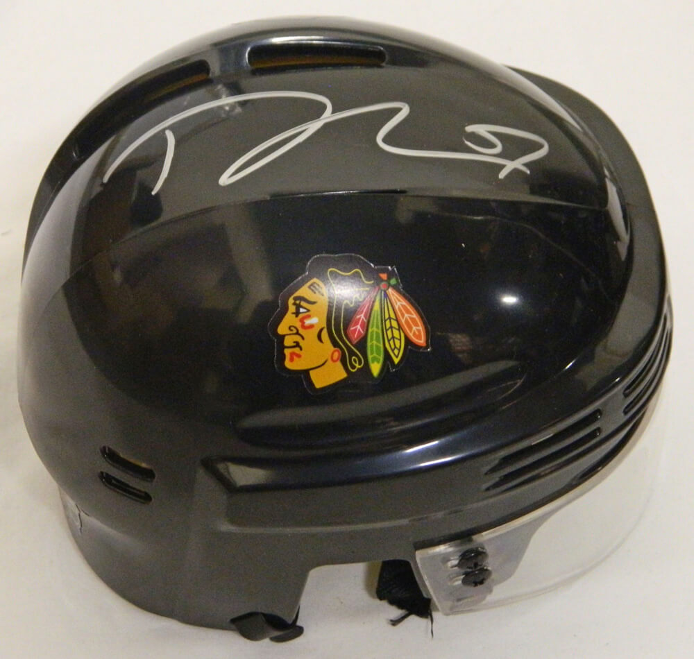 Trevor Van Riemsdyk Signed Chicago Blackhawks Black Hockey Mini Helmet - VANMIN400 - Trevor Van Riemsdyk Signed Chicago Blackhawks Black Hockey Mini Helmet product image