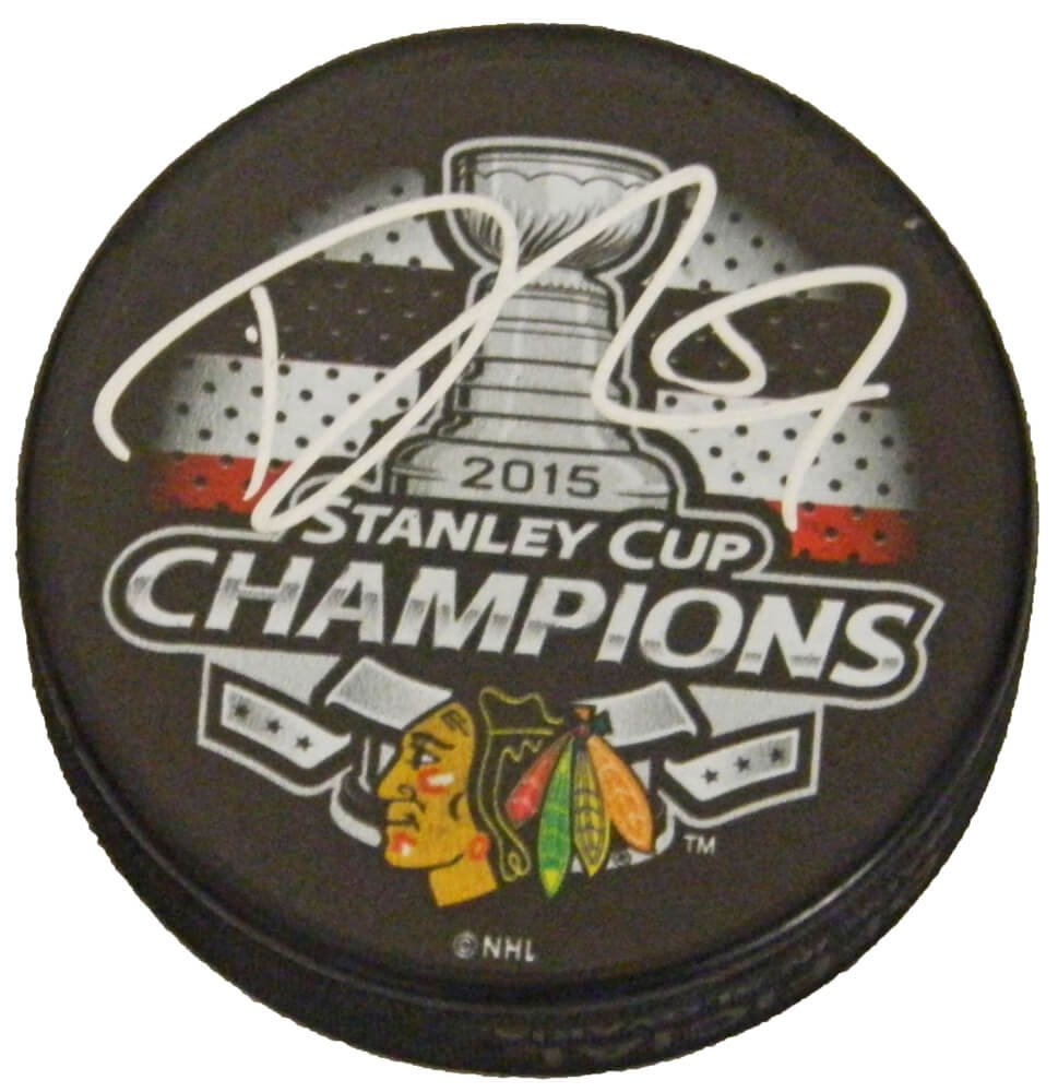 Trevor Van Riemsdyk Signed Chicago Blackhawks 2015 Stanley Cup Champs Logo Hockey Puck - VANPUC401 - Trevor Van Riemsdyk Signed Chicago Blackhawks 2015 Stanley Cup Champs Logo Hockey Puck product image