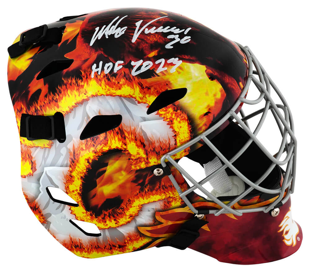 Mike Vernon Signed Calgary Flames Franklin Replica Hockey Goalie Mask w/HOF 2023 - VERMAS400 - Mike Vernon Signed Calgary Flames Franklin Replica Hockey Goalie Mask w/HOF 2023 product image
