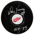 Mike Vernon Signed Detroit Red Wings Logo Hockey Puck w/HOF 2023 - VERPUC433 - Mike Vernon Signed Detroit Red Wings Logo Hockey Puck w/HOF 2023 product image