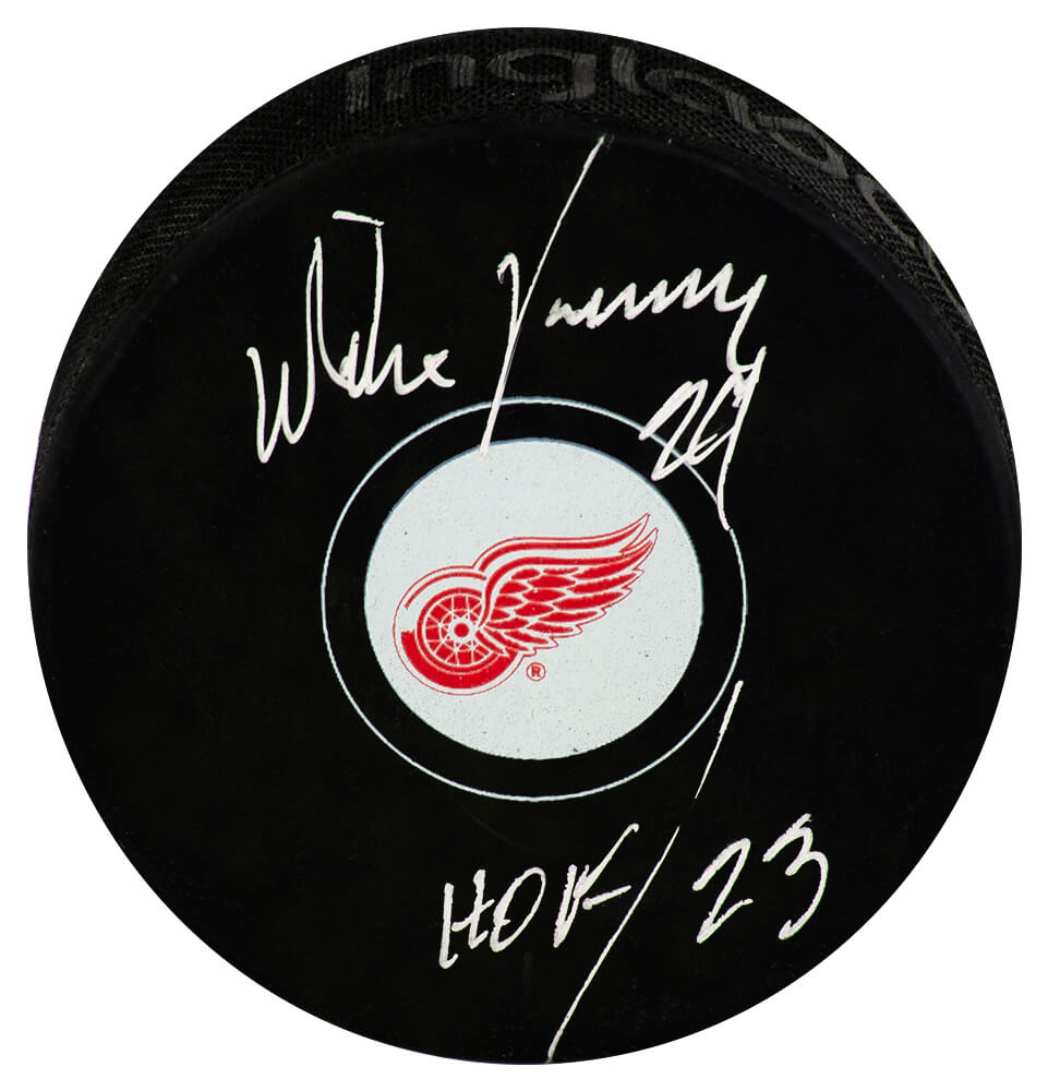 Mike Vernon Signed Detroit Red Wings Logo Hockey Puck w/HOF 2023 - VERPUC433 - Mike Vernon Signed Detroit Red Wings Logo Hockey Puck w/HOF 2023 product image