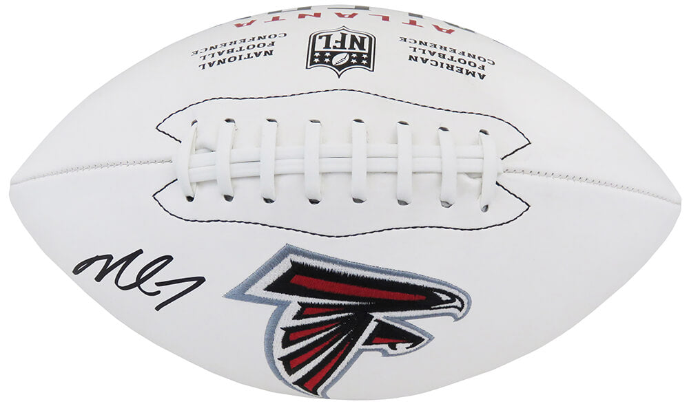 Michael Vick Signed Atlanta Falcons Wilson White Logo NFL Football - VICFTB306 - Michael Vick Signed Atlanta Falcons Wilson White Logo NFL Football product image