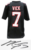 Michael Vick Signed Black Custom Football Jersey - VICJRY300 - Michael Vick Signed Black Custom Football Jersey product image