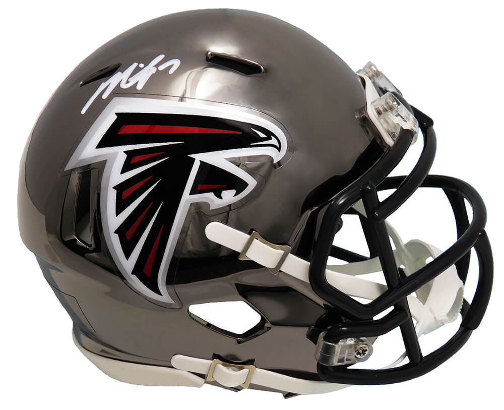 Michael Vick Signed Atlanta Falcons Chrome Riddell Speed Mini Helmet - VICMIN301 - Michael Vick Signed Atlanta Falcons Chrome Riddell Speed Mini Helmet product image